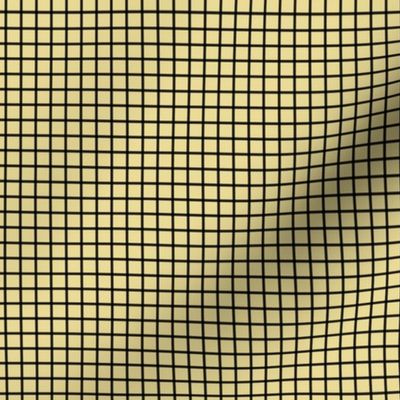 Small Grid Pattern - Custard and Black