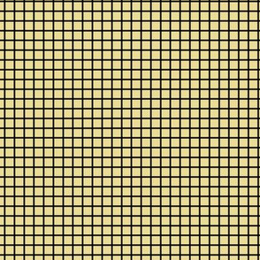 Small Grid Pattern - Custard and Black