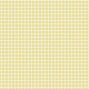 Small Grid Pattern - Custard and White