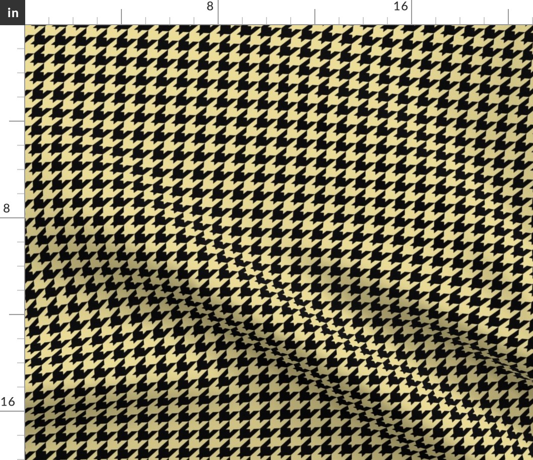 Houndstooth Pattern - Custard and Black