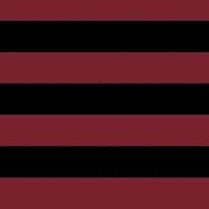 Large Red Merlot Awning Stripe Pattern Horizontal in Black