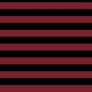 Red Merlot Awning Stripe Pattern Horizontal in Black