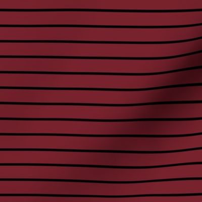 Red Merlot Pin Stripe Pattern Horizontal in Black