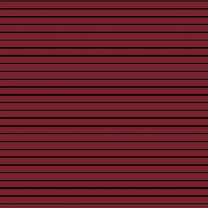 Small Red Merlot Pin Stripe Pattern Horizontal in Black
