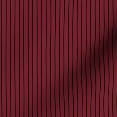 Small Red Merlot Pin Stripe Pattern Vertical in Black