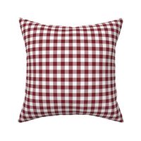 Gingham Pattern - Red Merlot and White