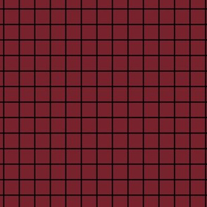 Grid Pattern - Red Merlot and Black