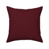 Small Grid Pattern - Red Merlot and Black
