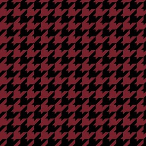 Houndstooth Pattern - Red Merlot and Black