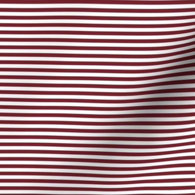 Small Red Merlot Bengal Stripe Pattern Horizontal in White