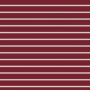 Red Merlot Pin Stripe Pattern Horizontal in White