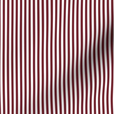 Small Red Merlot Bengal Stripe Pattern Vertical in White