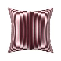 Small Red Merlot Bengal Stripe Pattern Vertical in White