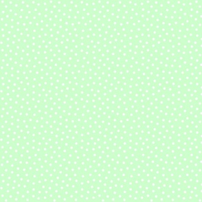 White 5 mm polka dots on candy green ground