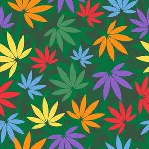 Rainbow Cannabis leaves  