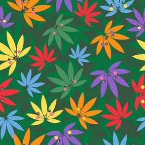  Rainbow Kawaii  Cannabis leaves