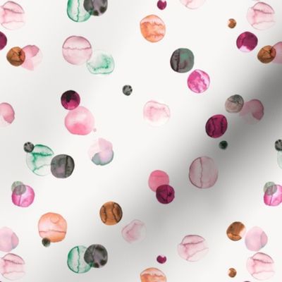 Polka dots watercolor Pink ecru  Small