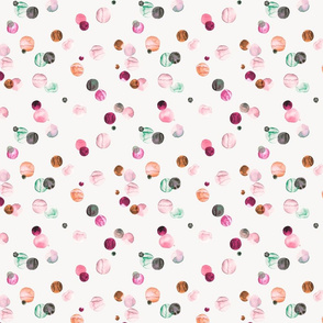 Polka dots watercolor Pink ecru  Small