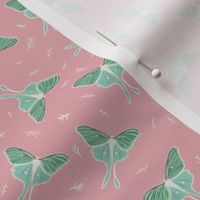  Luna Moths Pattern Pink and Green