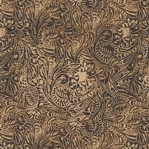 Brown Tooled Leather