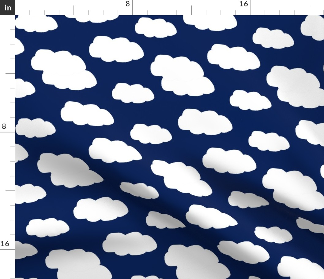Clouds Navy Blue