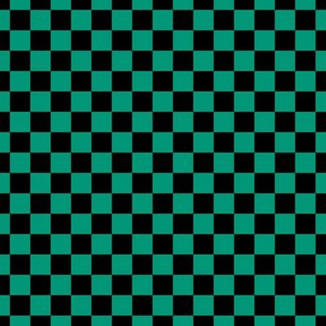 Checker Pattern - Emerald and Black