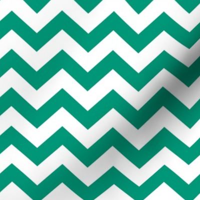 Chevron Pattern - Emerald and White