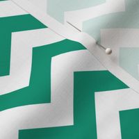 Chevron Pattern - Emerald and White