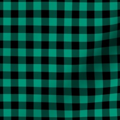 Gingham Pattern - Emerald and Black