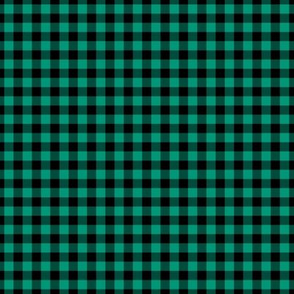Small Gingham Pattern - Emerald and Black