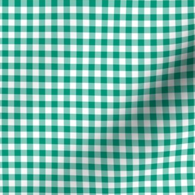 Small Gingham Pattern - Emerald and White