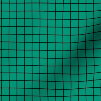 Grid Pattern - Emerald and Black