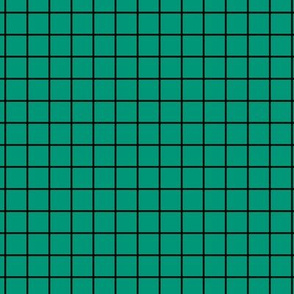 Grid Pattern - Emerald and Black