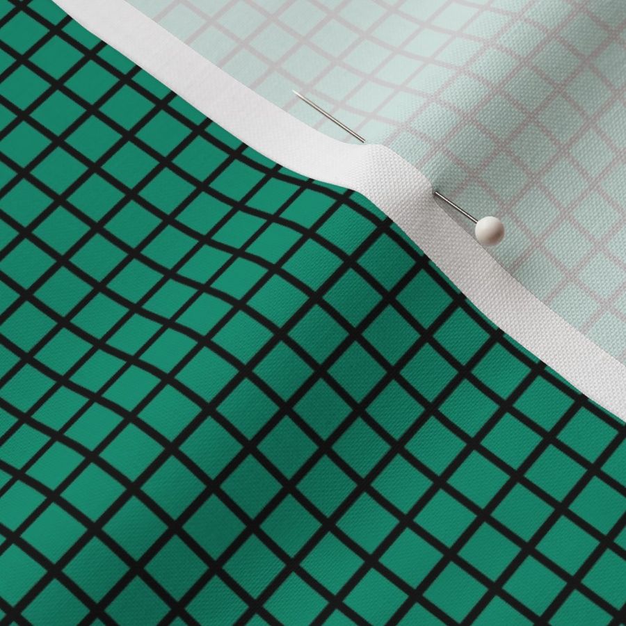 Small Grid Pattern - Emerald and Black