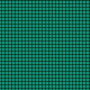 Small Grid Pattern - Emerald and Black