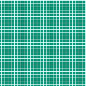 Small Grid Pattern - Emerald and White