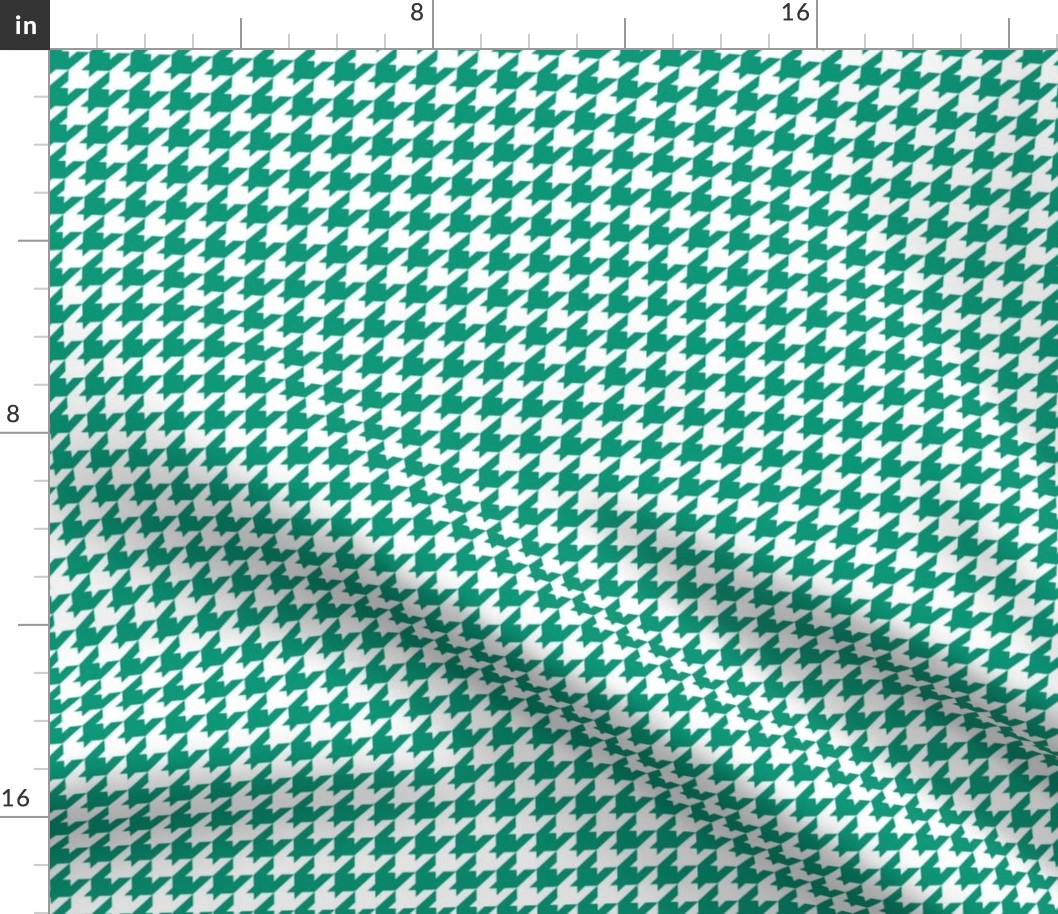 Houndstooth Pattern - Emerald and White