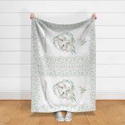 54” x 36” Elephant Blanket Panel, MINKY size panel, Wild Animal Girls Bedding, Bible Verse Blanket, FABRIC REQUIRED IS 54” or WIDER