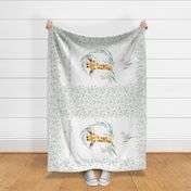 54” x 36” Giraffe Blanket Panel, MINKY size panel, Wild Animal Girls Bedding, Bible Verse Blanket, FABRIC REQUIRED IS 54” or WIDER