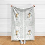 54” x 36” Giraffe TWO Blanket Panels, MINKY size panel, Wild Animal Girls Bedding, Bible Verse Blanket, FABRIC MUST be 54” or WIDER, Two 24”x36” panels per yard