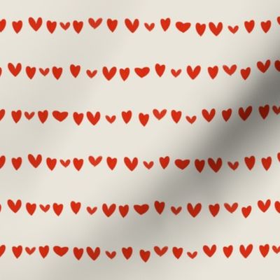 Striped Hearts on Ivory