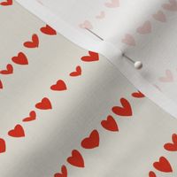 Striped Hearts on Ivory