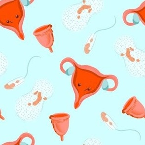 menstruation uterus lightblue