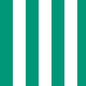 Large Emerald Awning Stripe Pattern Vertical in White