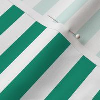 Emerald Awning Stripe Pattern Horizontal in White