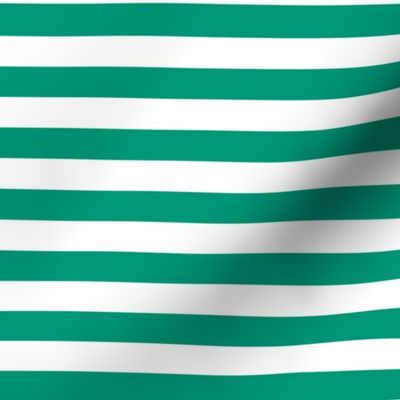 Emerald Awning Stripe Pattern Horizontal in White