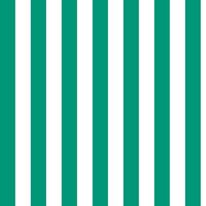 Emerald Awning Stripe Pattern Vertical in White