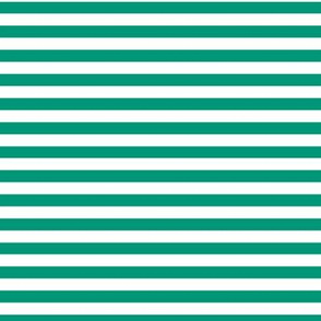 Emerald Bengal Stripe Pattern Horizontal in White