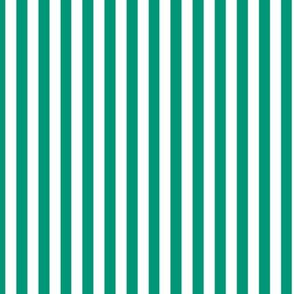 Emerald Bengal Stripe Pattern Vertical in White