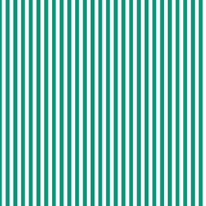 Small Emerald Bengal Stripe Pattern Vertical in White